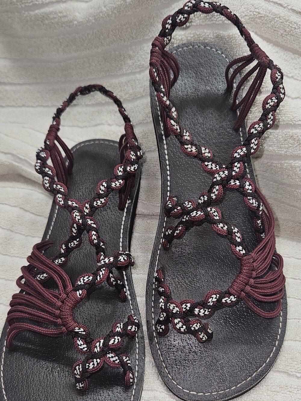 Braided Maroon Women's Gladiator Sandals